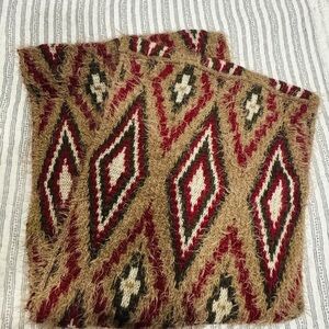 Cozy Red and Brown Knit Scarf